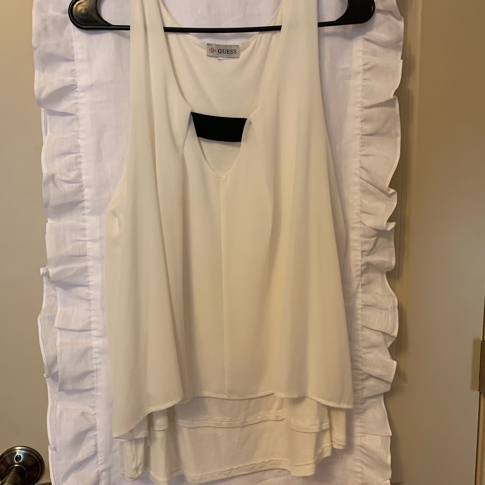 GUESS   high low lined flowy sexy tank L